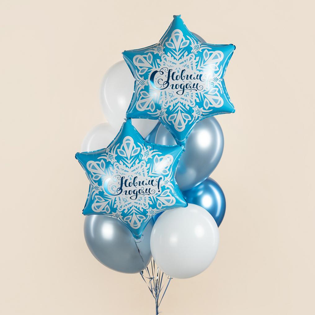 Шар фигура Снежинка С НГ FL19"/48см (Китай) 13336