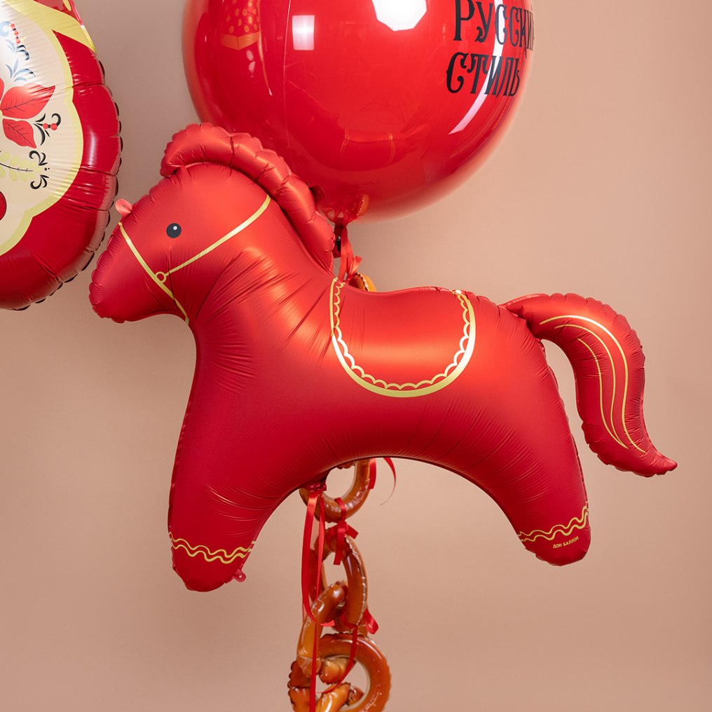 Шар фигура Лошадка красная FL42"/107см (Китай) 27682