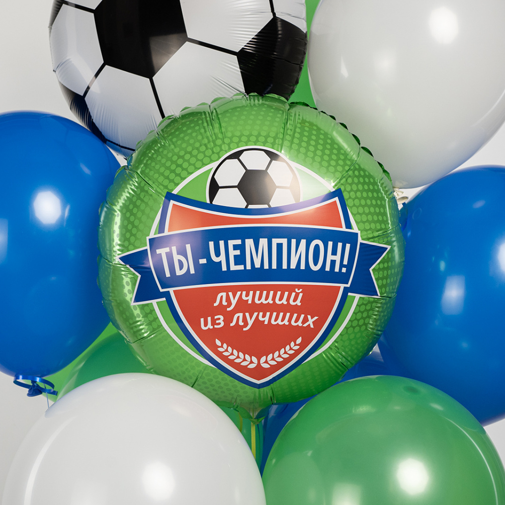 Шар фольга Футбол Ты - Чемпион AG18"/46см (Россия) 941056