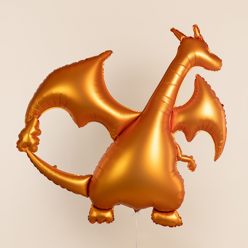 Шар фигура Дракон бирюзовые крылья FL53"/135см (Китай) сатин 27551