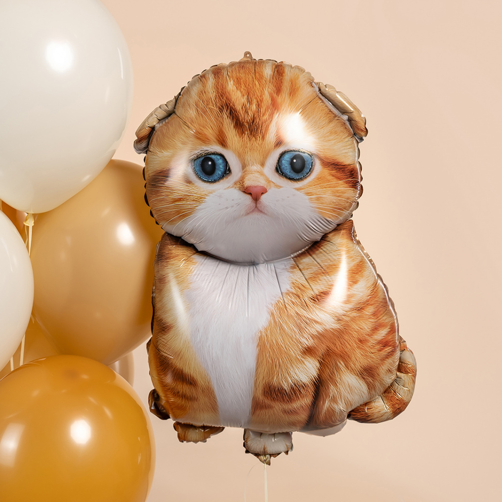 Шар фигура Котенок рыжий FL34"/86см (Китай) 29366